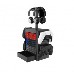 DrPhone MGST2 Multifunctionele Torenhouder – Opbergbox voor Spellen/Controllers/ Headset & Accessoires - Zwart