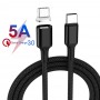 DrPhone TITAN3 - Magnetisch USB-C Kabel 5A TYPE-C - 100W 20V 5A - Data Transfer + Snel Laden - Macbook / Smartphone