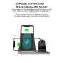 Drphone WC41 - Draadloze oplader - 4 in 1 - Telefoon - Oordoppen- Horloge - Pen houder - Zwart