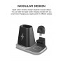 Drphone WC41 - Draadloze oplader - 4 in 1 - Telefoon - Oordoppen- Horloge - Pen houder - Zwart