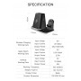 Drphone WC41 - Draadloze oplader - 4 in 1 - Telefoon - Oordoppen- Horloge - Pen houder - Zwart