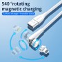 DrPhone ICO-1 - Magnetische Oplaadkabel - 5V 3A - Kabel + Thuislader 2 poorten USB Oplader met LED Display - Wit