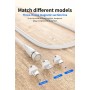 DrPhone ICO-1 - Magnetische Oplaadkabel - 5V 3A - Kabel + Thuislader 2 poorten USB Oplader met LED Display - Wit