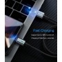 DrPhone iCON - Magnetische Micro USB Oplaadkabel 3A + Thuislader 2 poorten USB Oplader 2.2A met LED Display - Zwart
