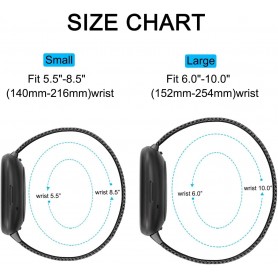 DrPhone FitBit Versa 3/Sense Milanese RVS Magnetische Bandje – Armband - Maat  L - Zwart