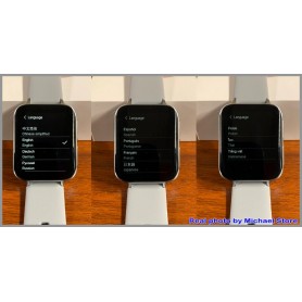 DrPhone CurvX - 3D Pixel Scherm - Smartwatch 44mm - 1.78 Inch 420*485 - ECG Fitness Tracker Hartslag - Leder Blauw