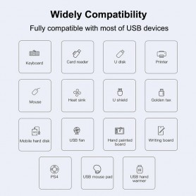 DrPhone HQ2 - USB hub 7 poorten - 3.0 hub - Per poort aan/uit zetten - 5 Gbps - Led-indicatie - Zwart