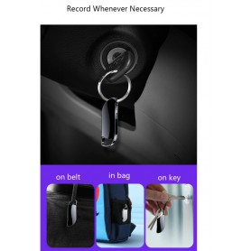 DrPhone DVR Digitale Spraakgestuurde Recorder – Sleutelhanger - Spraakrecorder - Audiorecorder – 64GB- Zwart