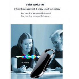 DrPhone DVR Digitale Spraakgestuurde Recorder – Sleutelhanger - Spraakrecorder - Audiorecorder – 64GB- Zwart