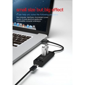 DrPhone DM CHB5 4-poorts USB-Hub met AAN/UIT Schakelaar USB 2.0- 480Mbps - Extender /Splitter voor pc-laptop etc – 1,2M- Zwart