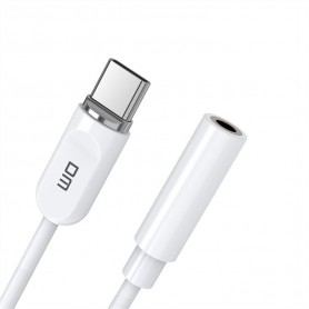 DrPhone – AD1 USB-C naar 3.5MM AUX - Oordoppen / Koptelefoon met DAC ondersteuning voor o.a Note 10 / S20 /S21 etc – Wit
