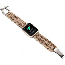 DrPhone BND1 - Fashion Band - Nylon – Touw Design - Geschikt voor Apple Watch - 42/44 MM - Bruin