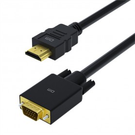 DrPhone DM33 HDMI naar VGA Kabel -1080P HD – 10,2 Gbps met audio adapter kabel – 1.8M- Zwart