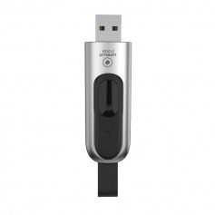 Luxwallet PD1 Metalen USB3.1 Flash Drive – USB Stick - 512GB - Leessnelheid tot 100Mb/s – Push&Pull met Leren Staartriem- Zilver