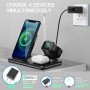 DrPhone DFC3 4-in-1 Draadloos Oplaadstation – 15W –Qi Oplader Geschikt voor o.a Apple Watch & Airpods 2(PRO) / Buds Pencil