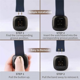 DrPhone FVS TPU Siliconen Polsband – Armband – Sportband Geschikt voor Fitbit Versa 3 / Fitbit Sense – Maat L – Sand Roze