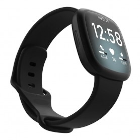 DrPhone FVS TPU Siliconen Polsband – Armband – Sportband  Geschikt voor Fitbit Versa 3 / Fitbit Sense – Maat L – Sand Roze
