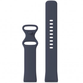 DrPhone FVS TPU Siliconen Polsband – Armband – Sportband Geschikt voor Fitbit Versa 3 / Fitbit Sense – Maat S – Grijs/Blauw