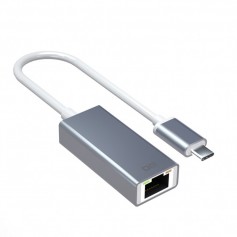 DrPhone DM CH17 Type C/USB C naar RJ45 Ethernet Poort Hub - 1000Mbps - Aluminium behuizing voor o.a MAC /Windows - Wit/Grijs