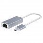 DrPhone DM CH17 Type C/USB C naar RJ45 Ethernet Poort Hub - 1000Mbps - Aluminium behuizing voor o.a MAC /Windows - Wit/Grijs