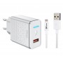1 Pack - Gecertificeerde DrPhone 12W + 1+2+3 Meter Lightning kabel - Oplader Geschikt voor o.a. iPhone & iPad - Wit