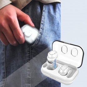 DrPhone WSH1 Draadloze Stereo Oordoppen – Bluetooth V5.0 – Waterdicht IPX5 – Touch Control – Oordopjes voor Sport en Meer – Wit