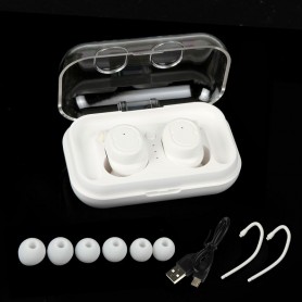 DrPhone WSH1 Draadloze Stereo Oordoppen – Bluetooth V5.0 – Waterdicht IPX5 – Touch Control – Oordopjes voor Sport en Meer – Wit