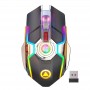 DrPhone DML4 Draadloze USB 2.4Ghz Gaming Muis met RGB verlichting- Stille Ergonomische muis met metalen scroller - Zwart