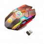 DrPhone DML4 Draadloze USB 2.4Ghz Gaming Muis met RGB verlichting- Stille Ergonomische muis met metalen scroller - Zwart