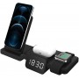 DrPhone LEGEND5 15W Draadloze Qi Oplaadstation met Tijdweergave – Geschikt voor Apple watch, Airpods & Smartphones