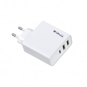 DrPhone XPT USB-C Charger – 65 Watt – Fast Charger – 3 USB-C Poorten – Wit