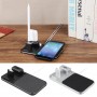DrPhone SDO1 - 4 in 1 Draadloze oplader – 10 Watt - Voor Apple Pencil / Airpods / Ipad / Iphone 7/ 8 / X/ XR en XS- Zwart