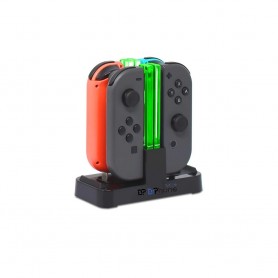 DrPhone CDP – Draadloze oplader – Met led licht – Geschikt voor Nintendo Switch controllers – Opladen met USB – Zwart