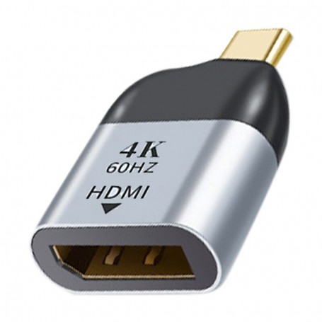 DrPhone UCE2 USB-C naar HDMI female 2.0 4K 60hz Adapter – Converter – Zwart/Zilver