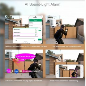 DrPhone PTZ-360 - IP Camera met Kleuren Nachtvisie met Sony CMOS - CCTV - H.265 - ONVIF - 8MP - Full HD / 4K – Zwart