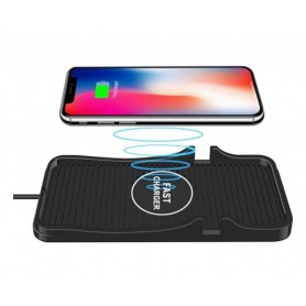 DrPhone QIA – 2 in 1 Auto Qi Lader Pad + Auto telefoonhouder – Antislip – Qi Gecertificeerd – Zwart