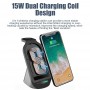 DrPhone QW2 – 3 in 1 Draadloze lader – Dock - Veilig Laden - iPhone – Apple Watch / Airpods Pro – 15W + QC Adapter- Wit