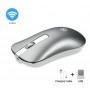 DrPhone NIYE Serie Draadloze Stille Muis 2.4Ghz – 2 in 1 – USB & Bluetooth 5.0 – DPI - Oplaadbaar – Zilver