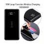 DrPhone PBX2 2 in 1 Powerbank + Qi Draadloos opladen – 2x USB 2.0 –10000 mAh met Led lamp & Digitale Display–