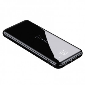 DrPhone PBX2 2 in 1 Powerbank + Qi Draadloos opladen – 2x USB 2.0 –10000 mAh met Led lamp & Digitale Display–