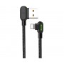DrPhone MDD Series Lightning Oplaadkabel 2.4A – Oplaadsnoer - 90 graden Haaks Nylon Gevlochten Kabel & Data syncronisatie - 1.8M