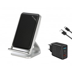 DrPhone SC901- Quick Draadloze Dock - Voor iPhone 8 Plus / XS - 10W Draadloze lader – Grijs - + 3.0 Quick Thuislader – Adapter