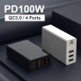 DrPhone WL20 100W 4-Poort USB C Adapter PD 3.0 100W + Qualcom 3.0 & 2.4A - Type C Snelle Oplader - Zwart DrPhone WL20 100W 4-Poort USB C Adapter PD 3.0 100W + Qualcom 3.0 & 2.4A - Type C Snelle Oplader - Zwart
