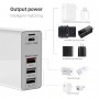 DrPhone WL20 100W 4-Poort USB C Adapter PD 3.0 100W + Qualcom 3.0 & 2.4A - Type C Snelle Oplader - Zwart DrPhone WL20 100W 4-Poort USB C Adapter PD 3.0 100W + Qualcom 3.0 & 2.4A - Type C Snelle Oplader - Zwart