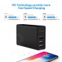DrPhone WL20 100W 4-Poort USB C Adapter PD 3.0 100W + Qualcom 3.0 & 2.4A - Type C Snelle Oplader - Zwart DrPhone WL20 100W 4-Poort USB C Adapter PD 3.0 100W + Qualcom 3.0 & 2.4A - Type C Snelle Oplader - Zwart