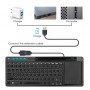 Rii K18 Plus Draadloze 2.4GHz USB 3-LED-Multimedia Toetsenbord met achtergrondverlichting en multi-touch groot trackpad - Zwart