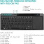 Rii K18 Plus Draadloze 2.4GHz USB 3-LED-Multimedia Toetsenbord met achtergrondverlichting en multi-touch groot trackpad - Zwart