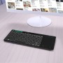 Rii K18 Plus Draadloze 2.4GHz USB 3-LED-Multimedia Toetsenbord met achtergrondverlichting en multi-touch groot trackpad - Zwart