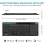 Rii K18 Plus Draadloze 2.4GHz USB 3-LED-Multimedia Toetsenbord met achtergrondverlichting en multi-touch groot trackpad - Zwart