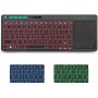 Rii K18 Plus Draadloze 2.4GHz USB 3-LED-Multimedia Toetsenbord met achtergrondverlichting en multi-touch groot trackpad - Zwart